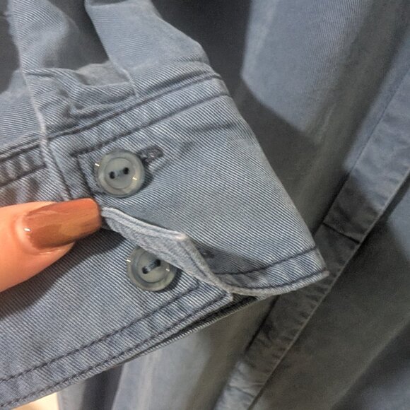 Young Fabulous & Broke | Long Sleeve Midi Shirt Dress In Blue - Picture 7 of 10